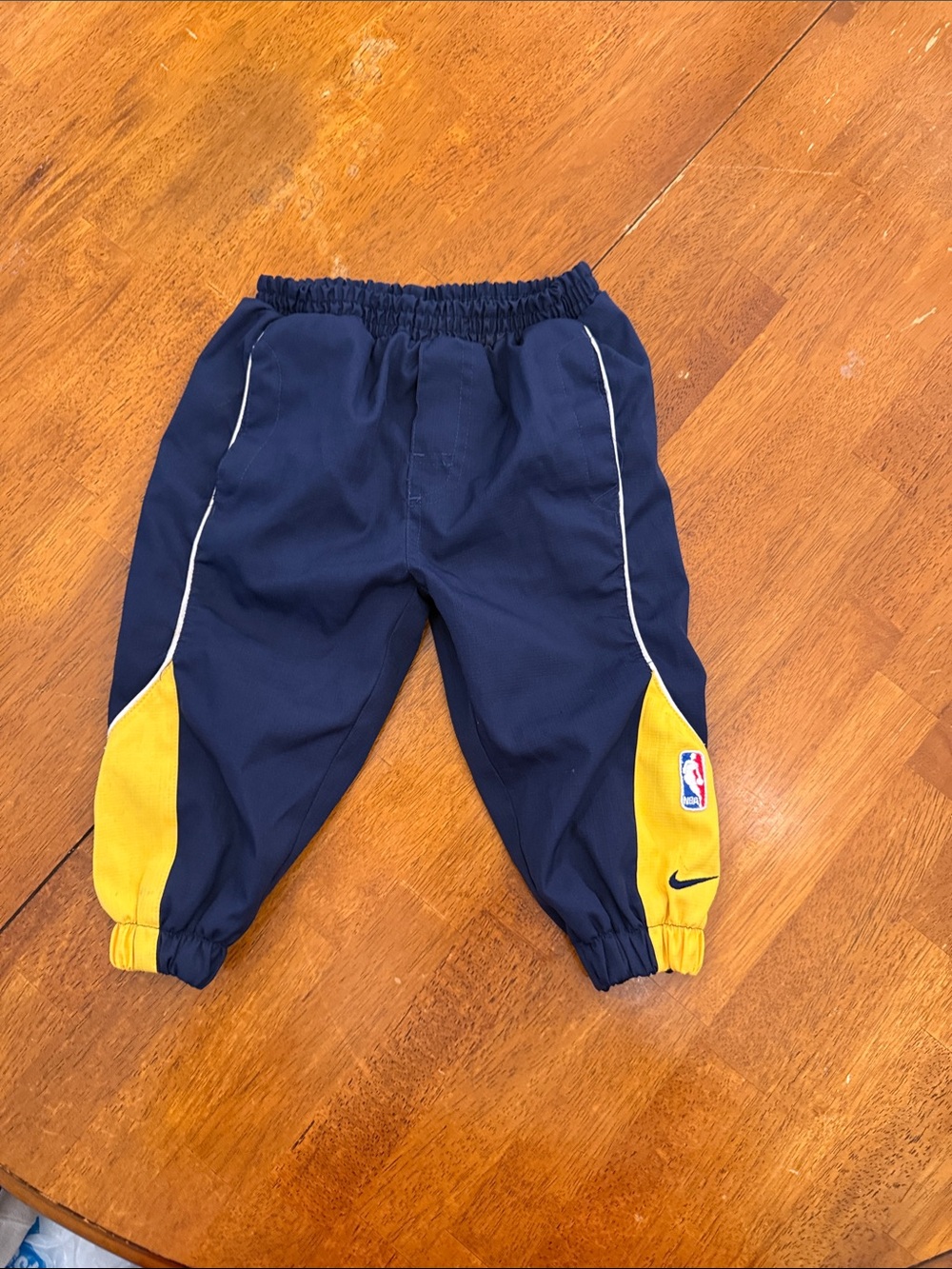 Nike Kids Navy and Yellow Basketball Joggers 18M